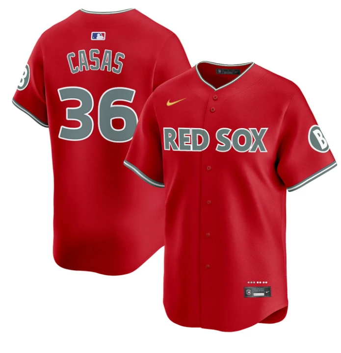 Triston Casas Jersey #36 Boston Red Sox 2025 City Connect Vapor Premier Limited Stitched Red by My Store
