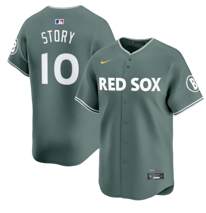 Trevor Story Jersey #10 Boston Red Sox 2025 City Connect Vapor Premier Limited Stitched Green by My Store