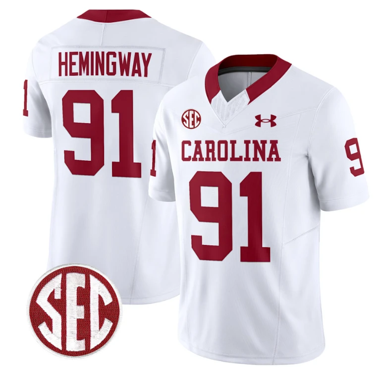 Tonka Hemingway Jersey #91 South Carolina Gamecocks Football 1980 Throwback Vapor Limited SEC Patch White by My Store