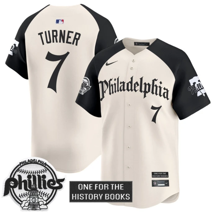 Trea Turner Jersey #7 Phillies Retro Newspaper Edition Vapor Premier Limited Stitched Alternate by My Store