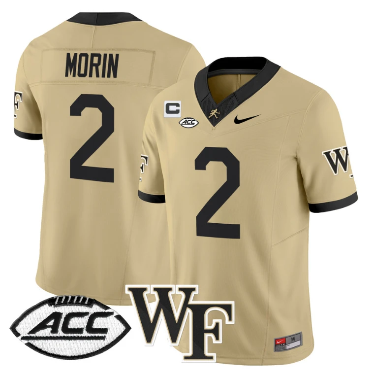 Taylor Morin Jersey #2 Wake Forest Demon Deacons 2024 Stitched Gold by My Store