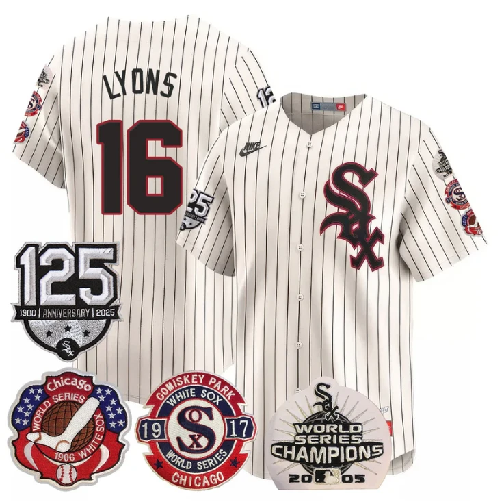 Ted Lyons Jersey #16 Chicago White Sox 125th Anniversary World Series Champions Cream by My Store