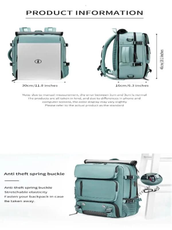 Travel backpack with USB connection, shoe compartment & anti-theft compartment by BowLift