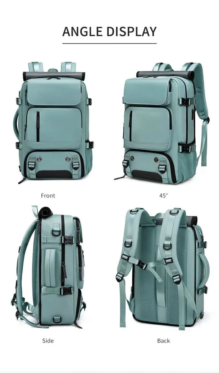Travel backpack with USB connection, shoe compartment & anti-theft compartment by BowLift