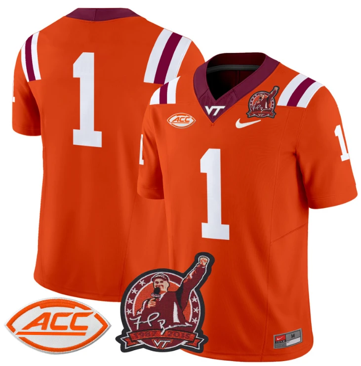 The Team Jersey #1 Virginia Tech Hokies Coach Frank Beamer Orange by NCAA Football Jersey