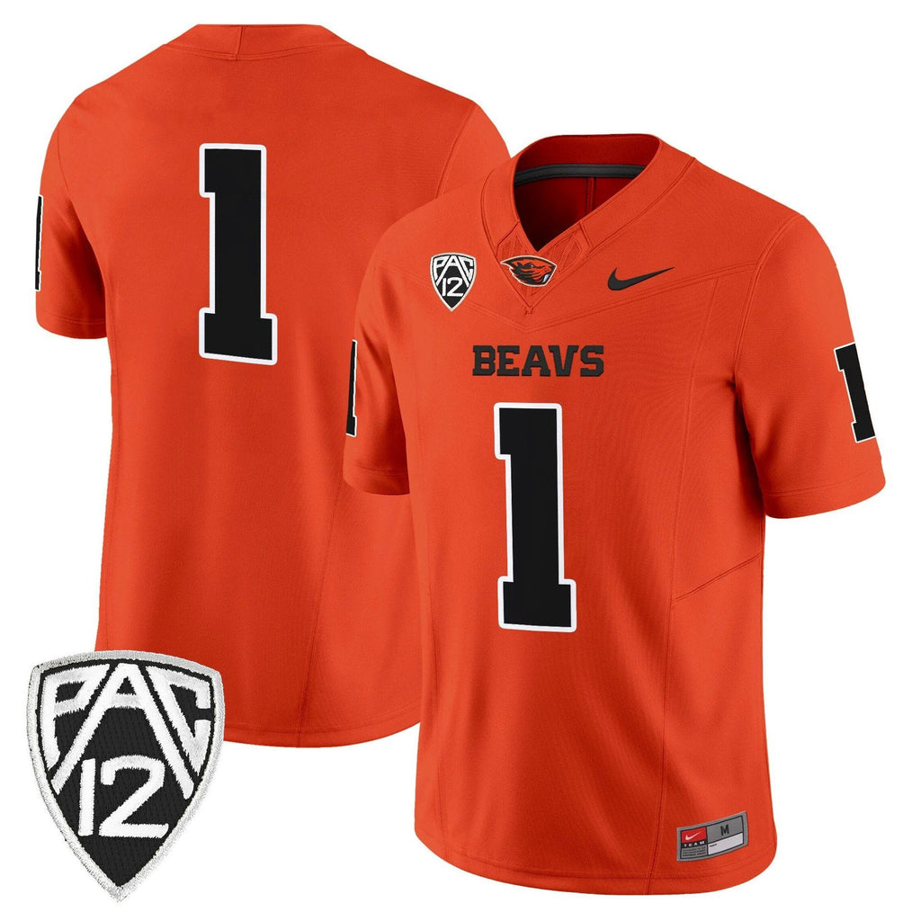 Team Jersey #1 Oregon State Beavers 2025 Vapor Limited Stitched Orange by My Store NCAA Football Jerseys