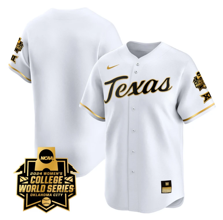 Texas AM Aggies Team Jersey 2024 College World Series Patch Vapor Premier Limited NCAA Baseball Stitched White Gold by My Store