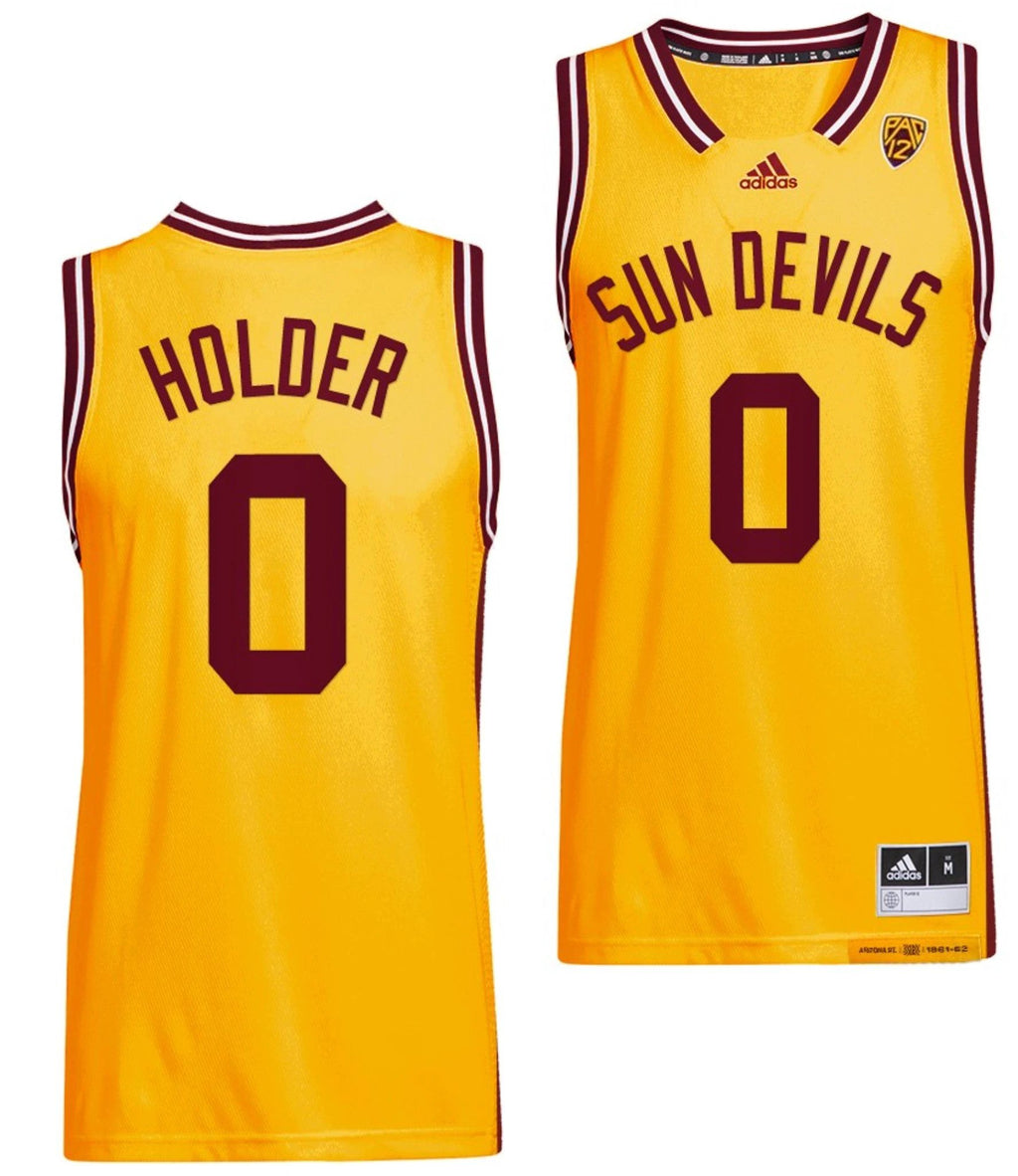 Tra Holder Jersey Arizona State Sun Devils College Basketball Gold #0 by My store basketball