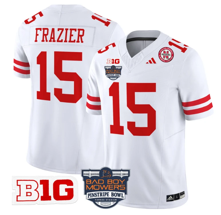 Tommie Frazier Jersey #15 Nebraska Cornhuskers 2025 Pinstripe Bowl White by My Store