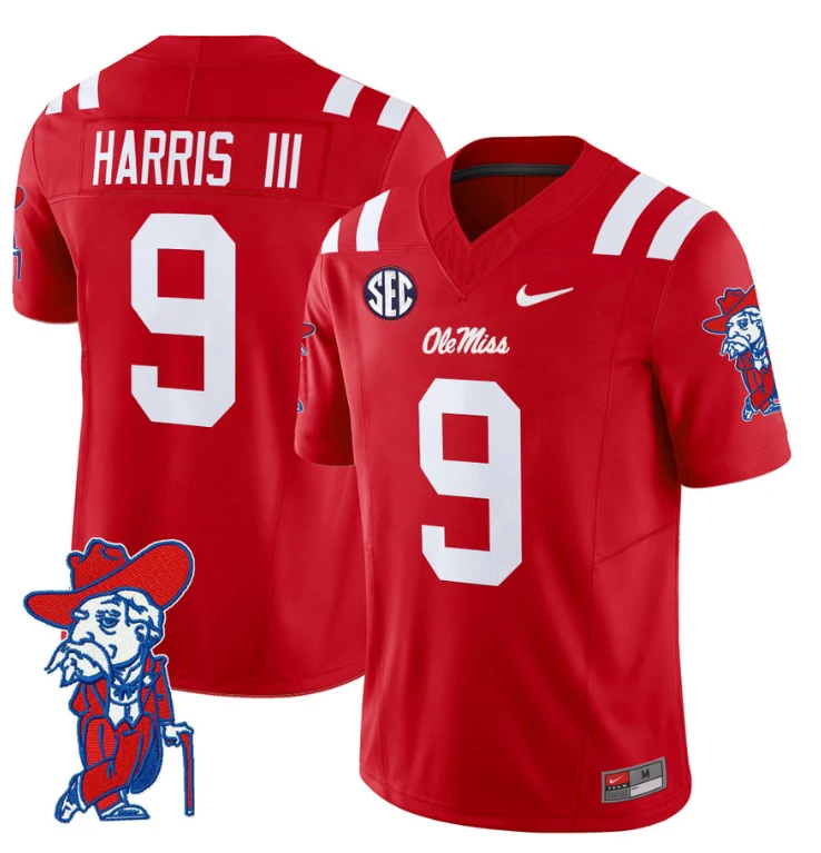 Tre Harris Jersey #9 Ole Miss Rebels Vapor Limited College Football Stitched White by My Store