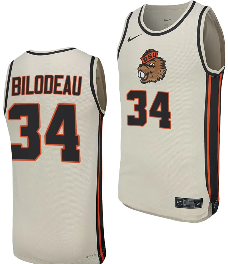 Tyler Bilodeau Jersey #34 Oregon State Beavers College Basketball Replica uniform White by My store basketball