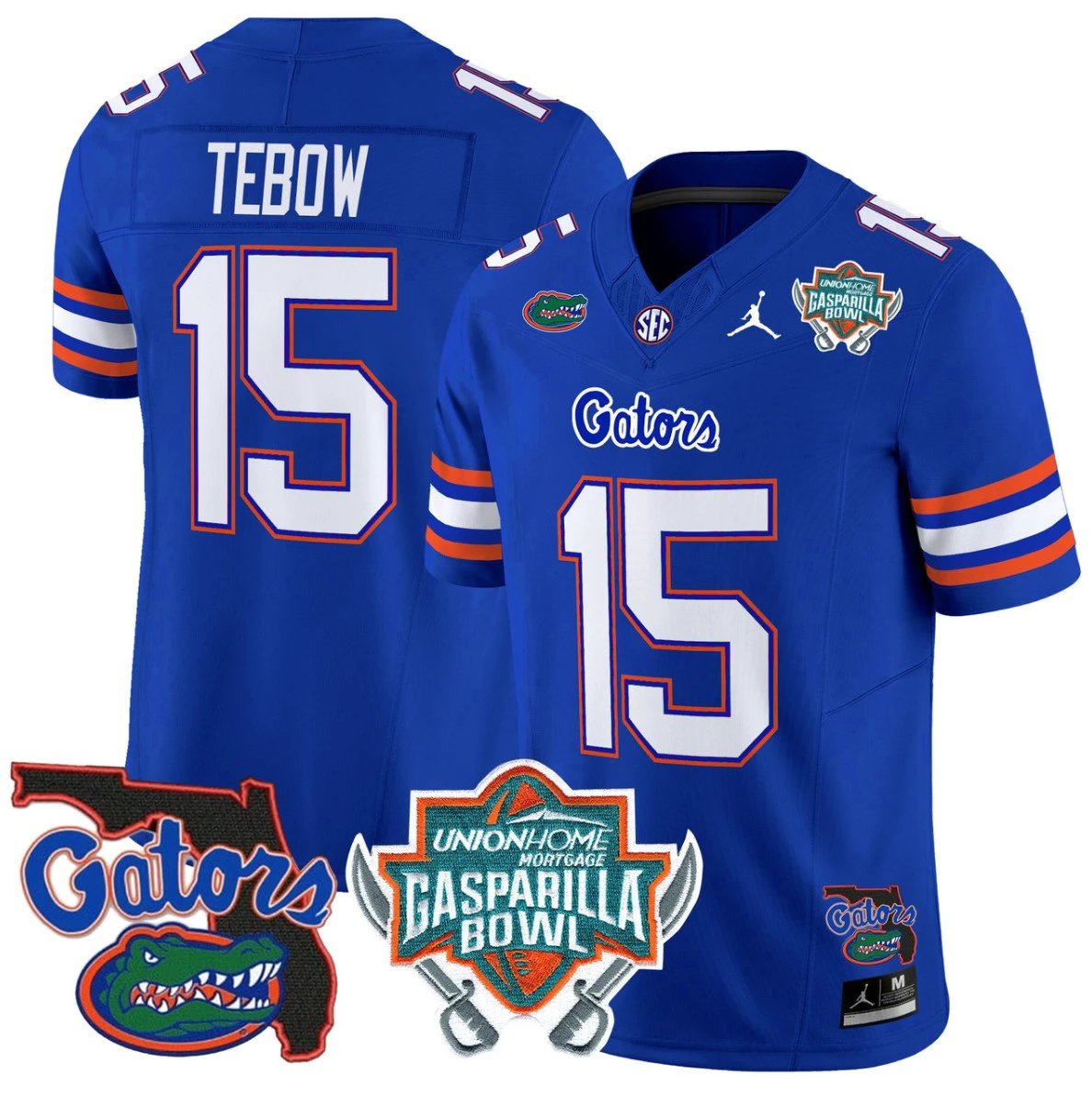 Tim Tebow Jersey #15 Florida Gators 2025 Gasparilla Bowl Patch Royal by My Store