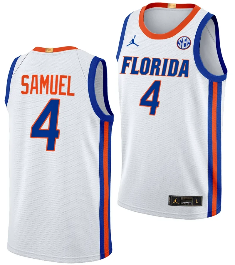 Tyrese Samuel Jersey #4 Florida Gators Limited College Basketball 2023-24 Home White by My store basketball