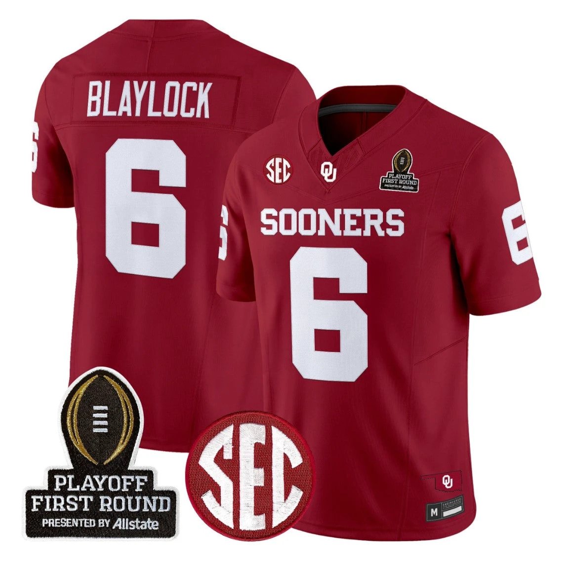 Tory Blaylock Jersey #6 Oklahoma Sooners 2025 Playoff First Round Stitched by My Store NCAA Football Jerseys
