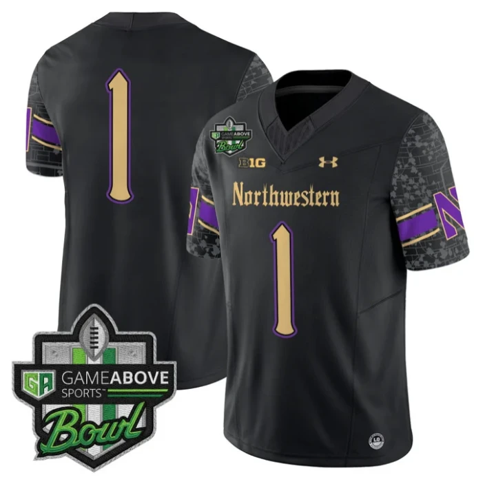 Team Jersey #1 Northwestern Wildcats 2025 GameAbove Sports Bowl Stitched by My Store NCAA Football Jerseys