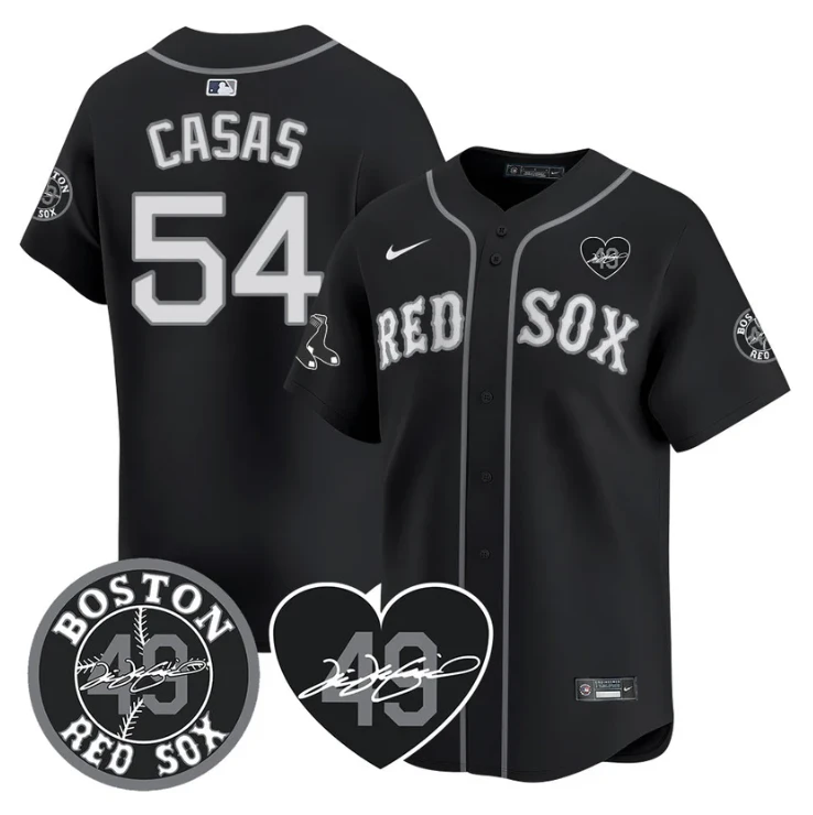 Triston Casas Jersey #54 Boston Red Sox Tim Wakefield Memorial Patch Stitched Black by My Store