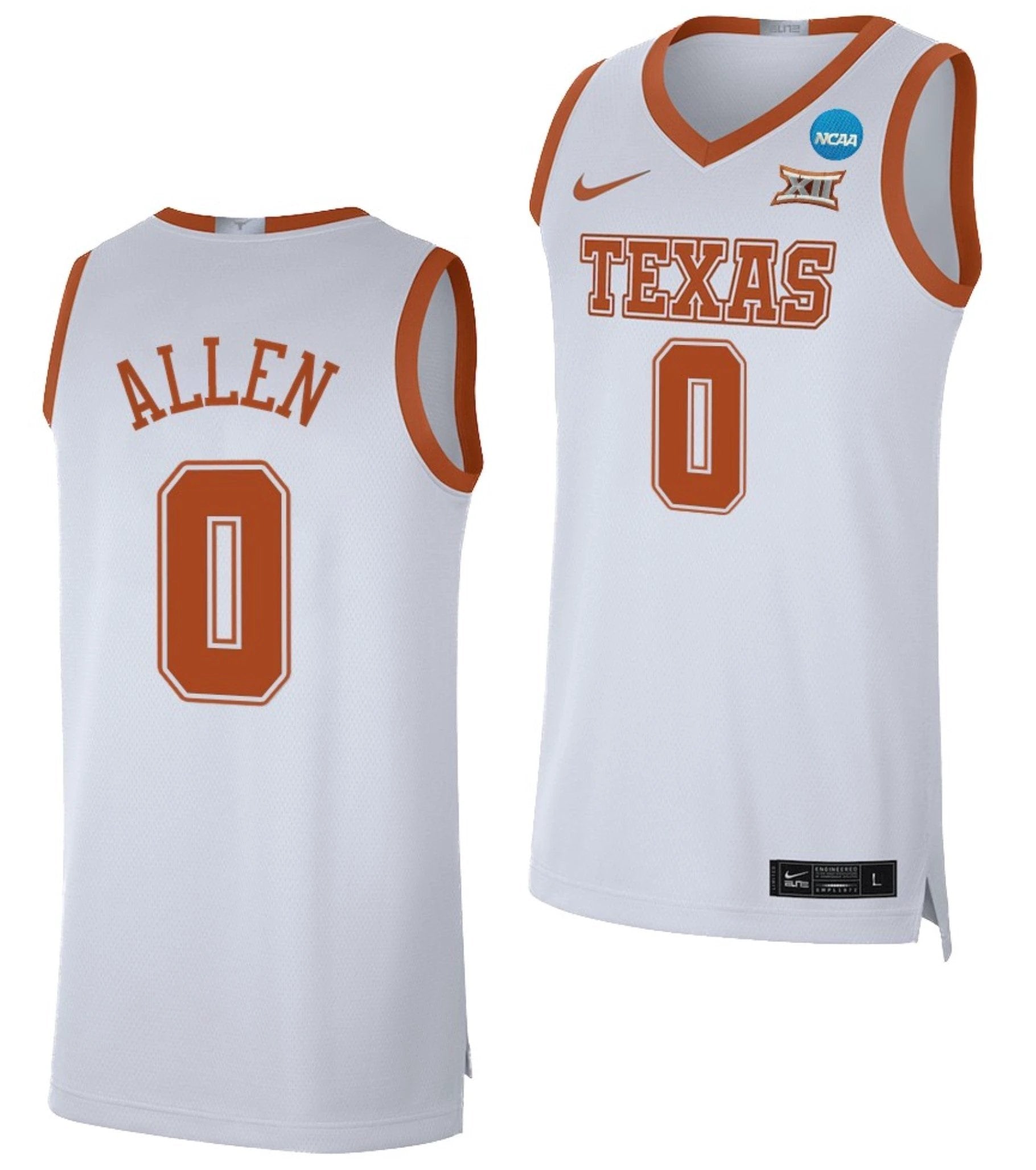 Timmy Allen Jersey Texas Longhorns College Basketball 2023 NCAA March Madness White #0 by My store basketball