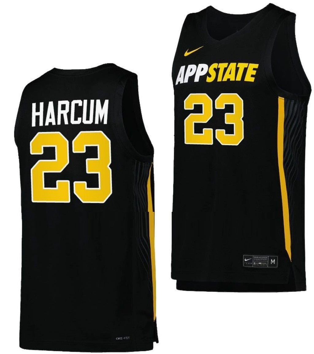 Terence Harcum Jersey Appalachian State Mountaineers College Basketball Black #23 by My store basketball