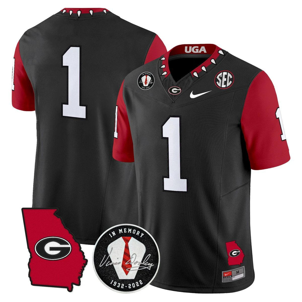 Team Jersey #1 Georgia Bulldogs 2025 Vapor Limited Stitched Black by My Store NCAA Football Jerseys