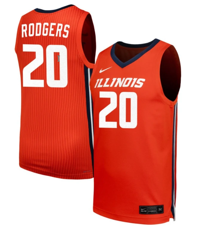 Will Riley Jersey #7 Illinois Fighting Illini NIL Basketball Orange by My store basketball