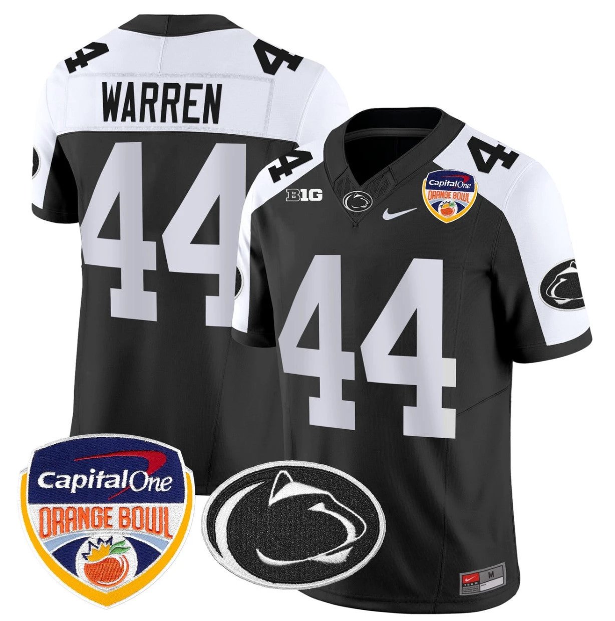 Tyler Warren Jersey #44 Penn State Orange Bowl Patch Stitched Black Alternate by My Store