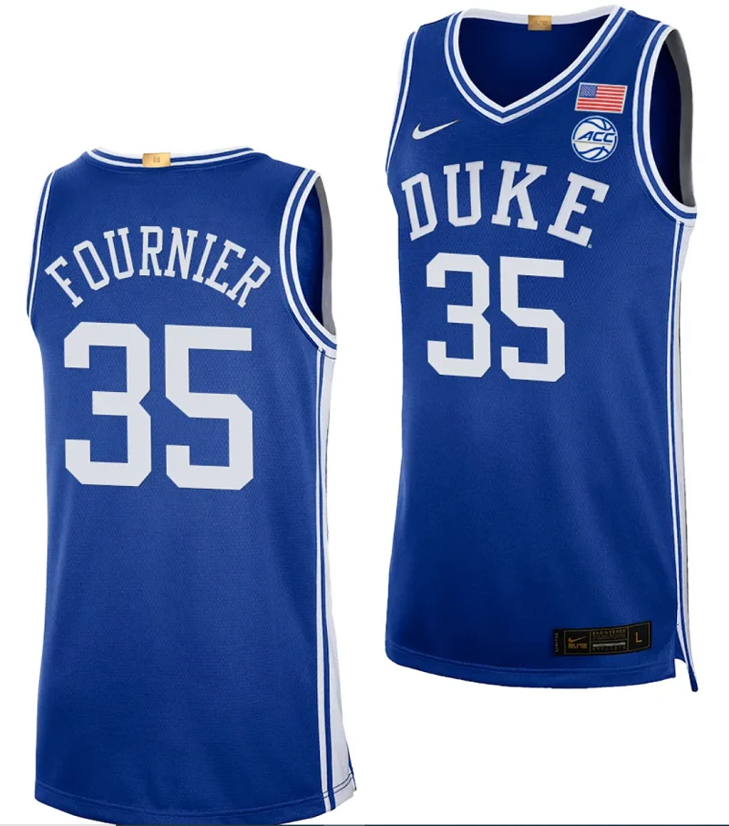 Toby Fournier Jersey #35 Duke Blue Devils College Basketball Royal by My store basketball