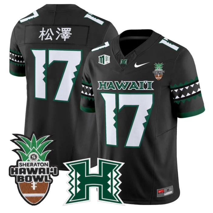 Tokyo Toe Jersey #17 Hawai'i Rainbow Warriors 2025 Hawai'i Bowl Stitched by My Store NCAA Football Jerseys