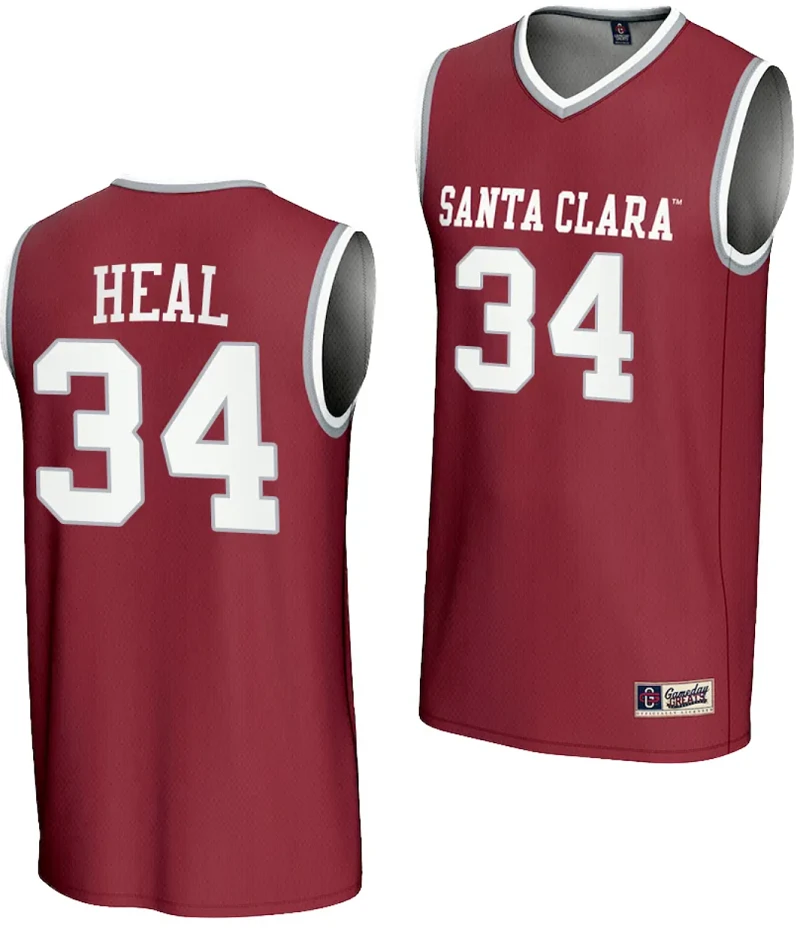Tess Heal Jersey #34 Santa Clara Broncos Basketball NIL Lightweight Maroon by My store basketball