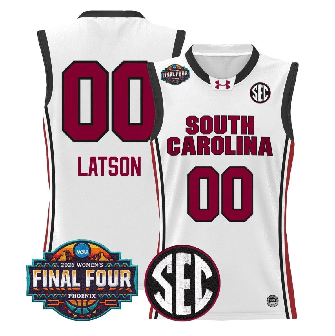 Ta'Niya Latson Jersey #00 South Carolina 2026 Final Four Stitched White by My store basketball