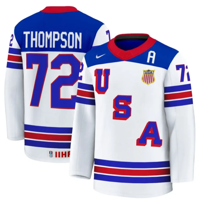Tage Thompson Jersey #72 USA Hockey 2025 Premium Stitched Home by Hockey David