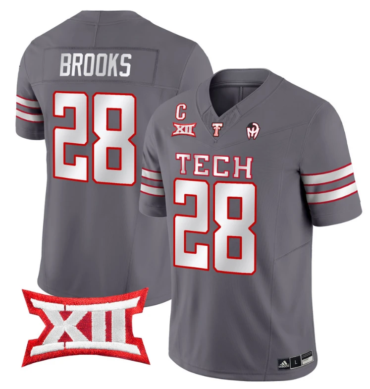 Tahj Brooks Jersey #28 Texas Tech Red Raiders Vapor Limited Football Grey by My Store