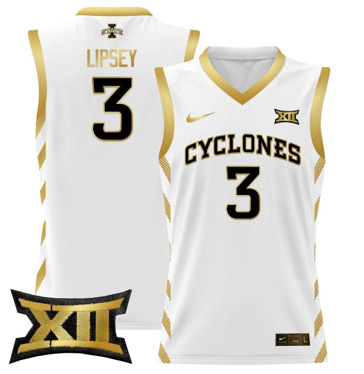 Tamin Lipsey Jersey #3 Iowa State 2024 Lightweight Basketball White Gold by My store basketball