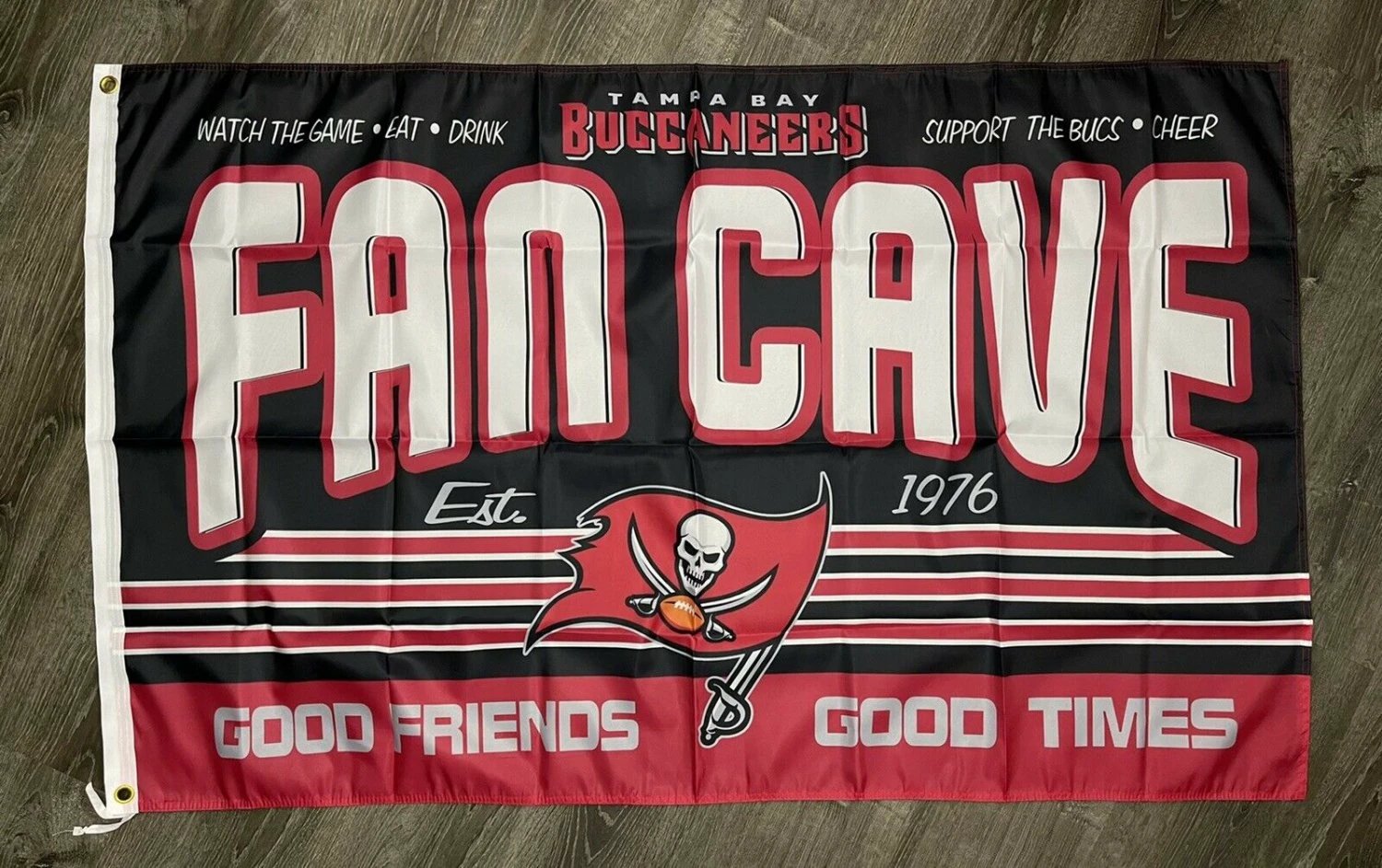 Tampa Bay Buccaneers Fan Cave Flag 3x5 ft Sports Banner Man-Cave Garage by flagsjustdoit