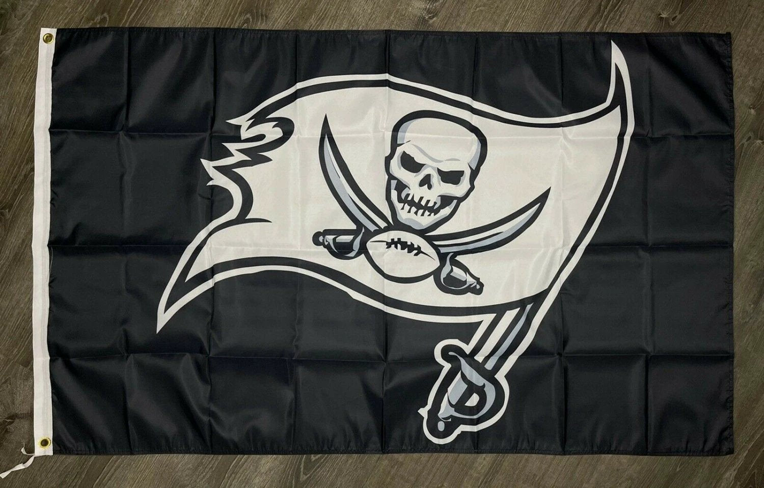 Tampa Bay Buccaneers Logo Flag 3x5 ft Sports Black Banner Man-Cave Garage by flagsjustdoit