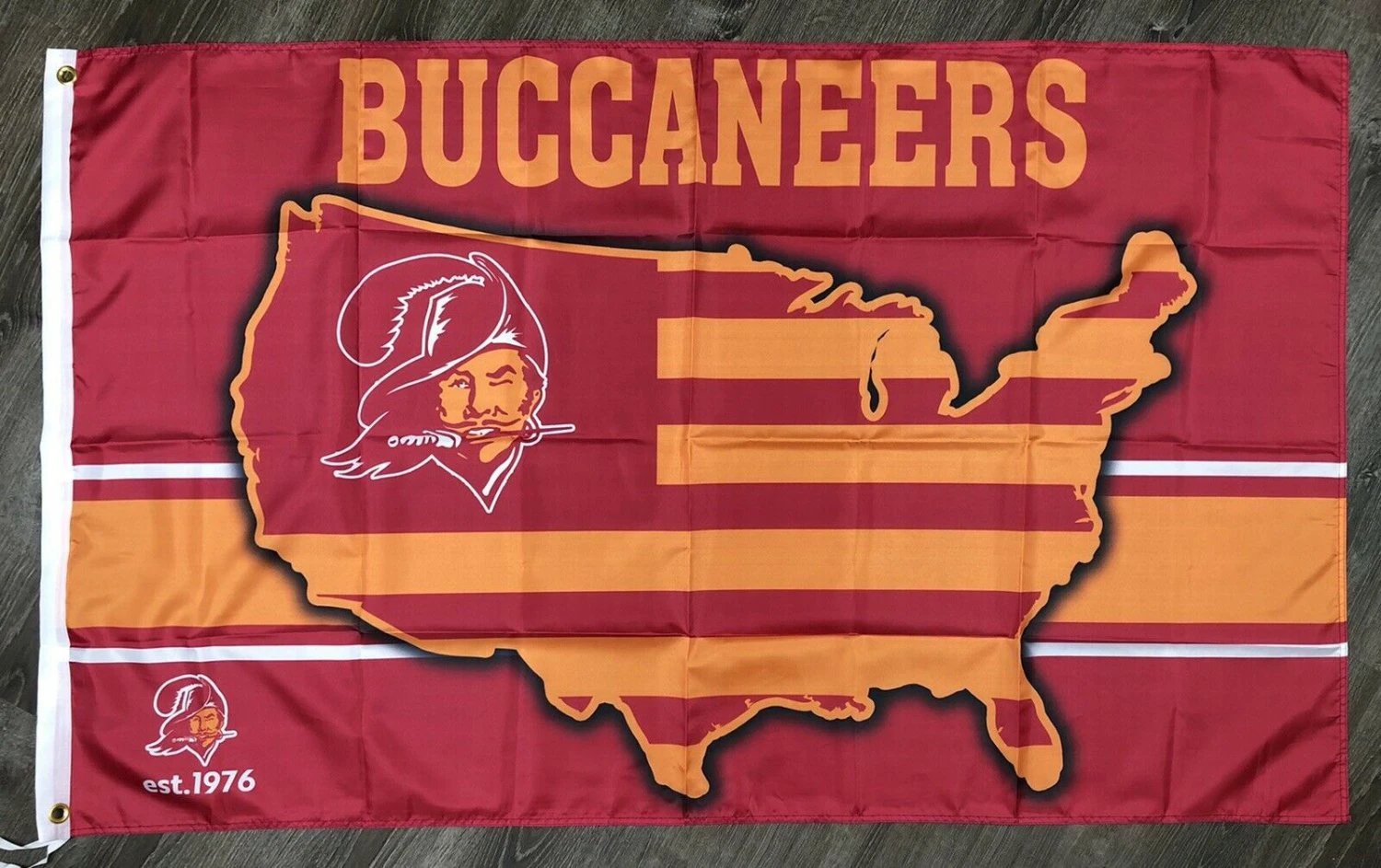 Tampa Bay Buccaneers Retro Man-Cave Flag 3x5 Red Sports Banner Garage New by flagsjustdoit