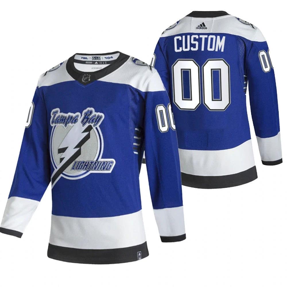 Tampa Bay Lightning Custom Blue 2020-21 Alternate Player NHL Jersey by Hockey David
