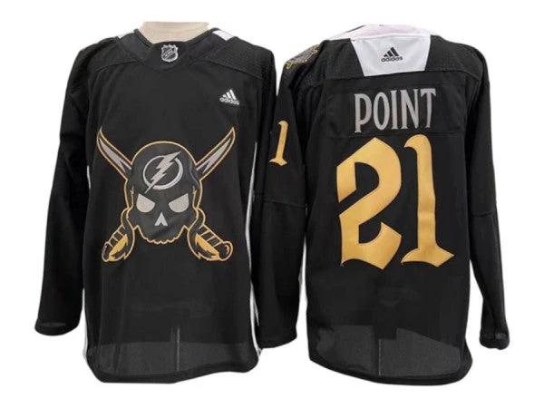 Tampa Bay Lightning #21 Brayden Point Black 2022 Gasparilla Jersey by Hockey David