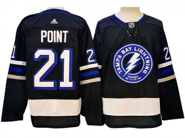 Tampa Bay Lightning #21 Brayden Point Black Alternate Jersey by Hockey David