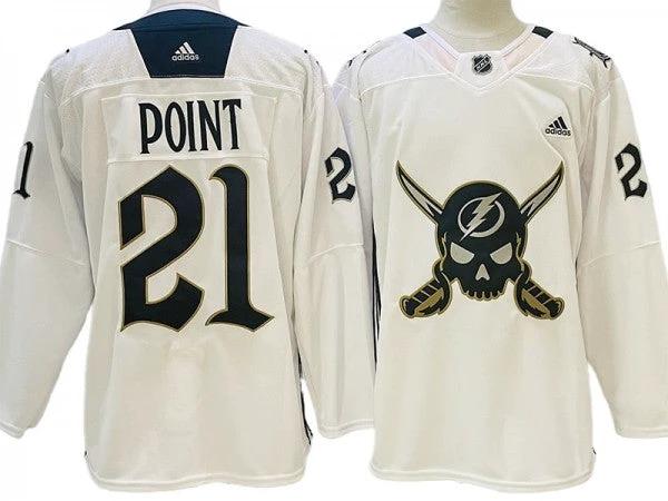 Tampa Bay Lightning #21 Brayden Point White Gasparilla Jersey by Hockey David