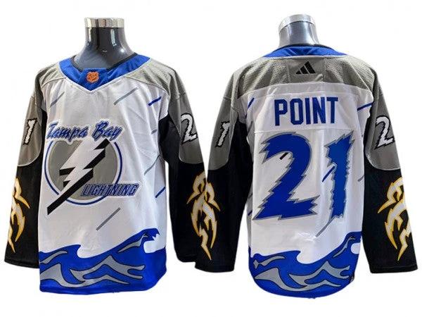 Tampa Bay Lightning #21 Brayden Point White Reverse Retro 2.0 Jersey by Hockey David