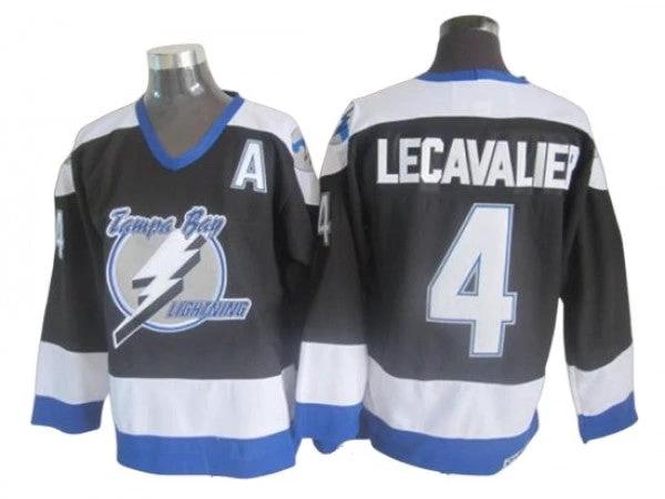 Tampa Bay Lightning #4 Vincent Lecavalier Vintage CCM Jersey - Black by Hockey David