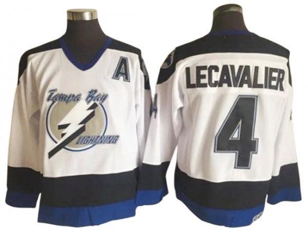 Tampa Bay Lightning #4 Vincent Lecavalier Vintage CCM Jersey - White by Hockey David
