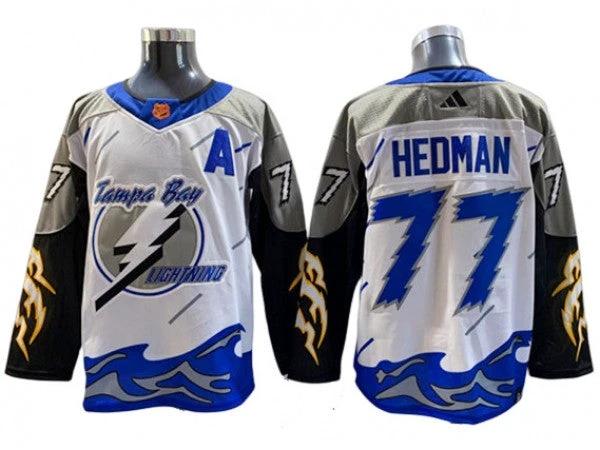 Tampa Bay Lightning #77 Victor Hedman White Reverse Retro 2.0 Jersey by Hockey David