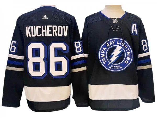 Tampa Bay Lightning #86 Nikita Kucherov Black Alternate Jersey by Hockey David
