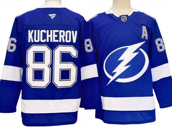 Tampa Bay Lightning #86 Nikita Kucherov Blue Home 2024 Jersey by Hockey David