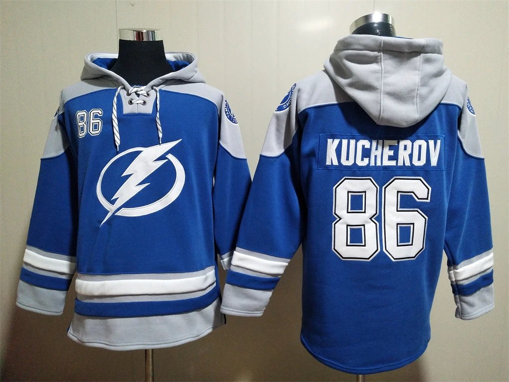 Tampa Bay Lightning #86 Nikita Kucherov Pullover Hoodie by Hoodie Pullover