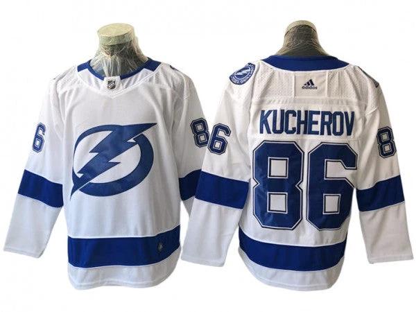 Tampa Bay Lightning #86 Nikita Kucherov White Away Jersey by Hockey David