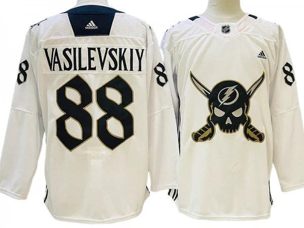 Tampa Bay Lightning #88 Andrei Vasilevskiy White Gasparilla Jersey by Hockey David