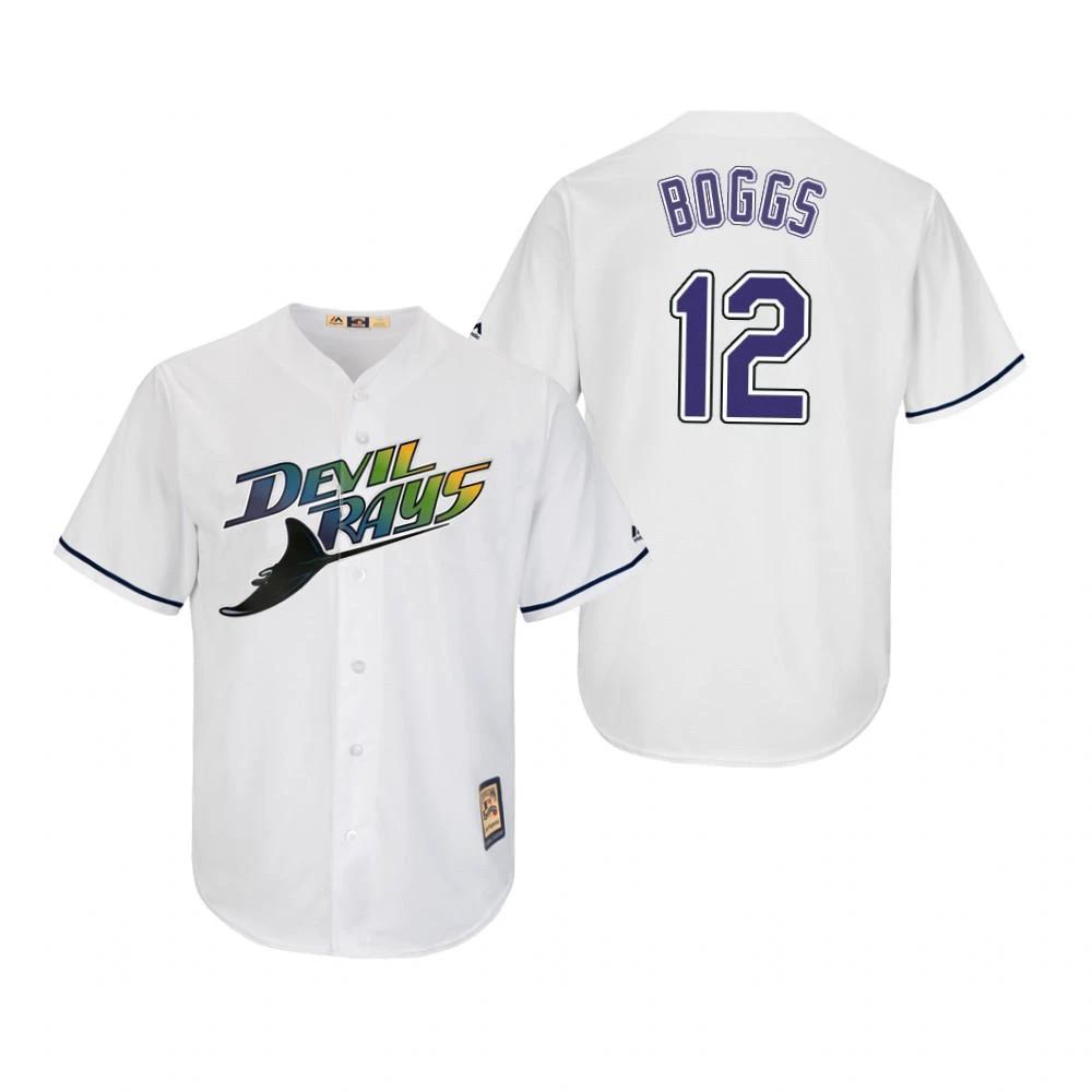 Tampa Bay Rays Wade Boggs White Throwback Jersey by My Store