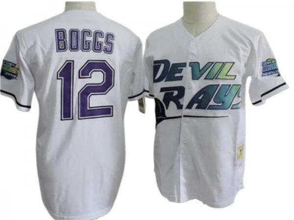 Tampa Bay Rays #12 Wade Boggs White Throwback Jersey by My Store